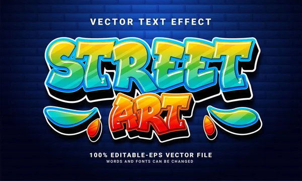 Street Art Teksteffect Bewerkbare Graffiti Kleurrijke Tekststijl — Stockvector