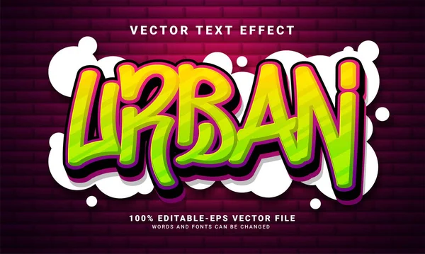 Effetto Testo Urbano Graffiti Modificabili Stile Testo Colorato — Vettoriale Stock