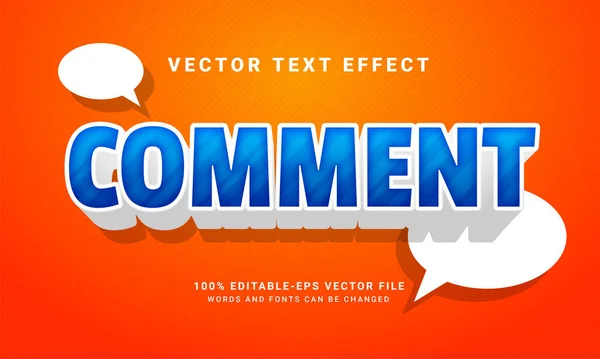 Commentaire Effet Style Texte Modifiable Commentaire Effet Texte Avec Thème — Image vectorielle