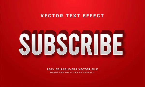 Abonnez Vous Effet Texte Style Texte Modifiable — Image vectorielle