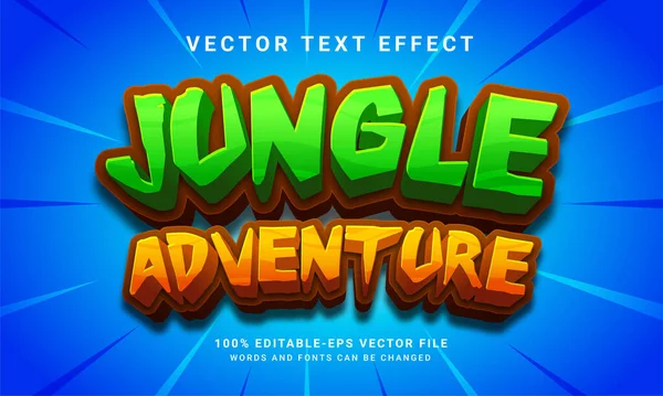 Jungle Äventyr Text Effekt Redigerbar Text Stil Och Lämplig För — Stock vektor