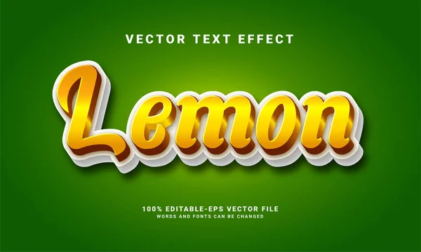Zitronenfrüchte Texteffekt Editierbare Text Stil Effekt Geeignet Für Drink Oder — Stockvektor