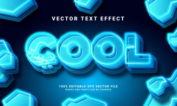 Effet Texte Cool Effet Style Texte Modifiable Avec Thème Lumière — Image vectorielle