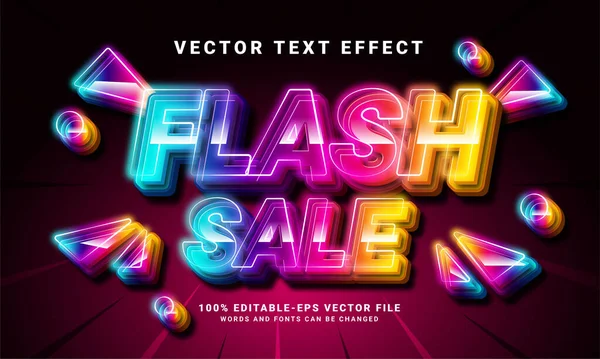 Flash Efeito Texto Venda Efeito Estilo Texto Editável Com Tema — Vetor de Stock
