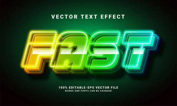 Efeito Texto Rápido Efeito Estilo Texto Editável Com Tema Luz — Vetor de Stock