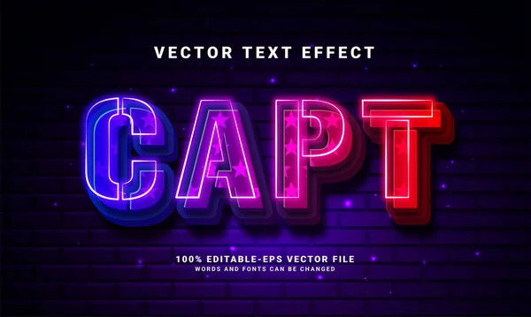 Effet Texte Capt Effet Style Texte Modifiable Avec Thème Lumineux — Image vectorielle