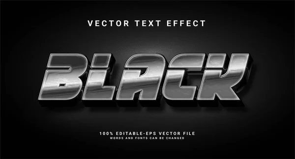 Black Elegant Text Effect Editable Text Style Effect Black Metal — Stock Vector
