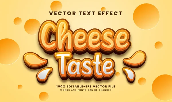 Käsegeschmack Editierbarer Texteffekt Geeignet Für Die Bedürfnisse Von Lebensmitteln — Stockvektor