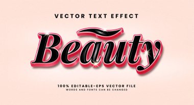 Güzellik metni etkisi. Pembe renk temalı düzenlenebilir metin biçimi efekti.