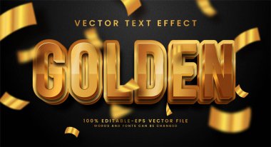 Altın 3d düzenlenebilir metin etkisi. Lüks tema için uygun zarif metin efekti altın rengi.