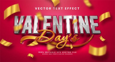 Sevgililer Günü 'nün düzenlenebilir metin etkisi. Romantik veya sevgililer günü temaları için uygun 3B sevgililer günü metni.