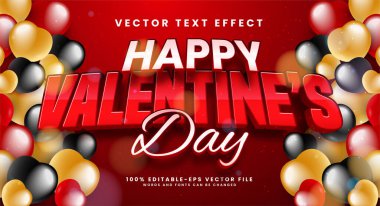 Sevgililer Günü 'nün düzenlenebilir metin etkisi kutlu olsun. Romantik veya sevgililer günü temaları için uygun 3B sevgililer günü metni.