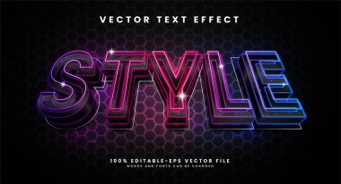 Neon ışık temalı düzenlenebilir metin biçimi efekti.
