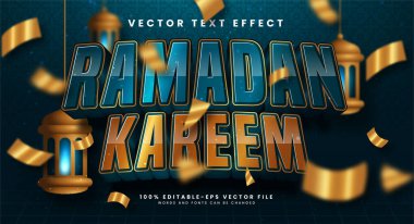 Ramazan kareem düzenlenebilir metin efekti Ramazan olaylarını kutlamak için uygundur.