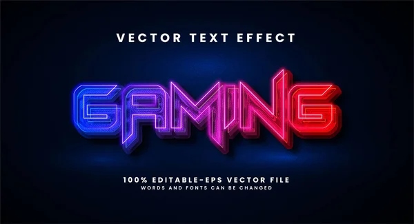 Spel Texteffekt Redigerbar Text Stil Effekt Med Färgglada Ljus Tema — Stock vektor