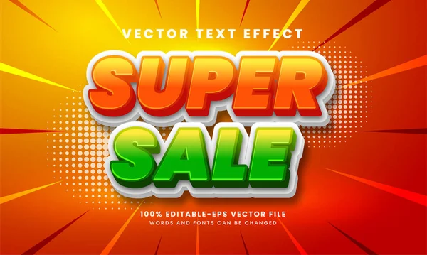 Super Vente Éditable Effet Style Texte Adapté Aux Besoins Promotion — Image vectorielle