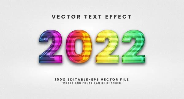 2022 Effet Texte Lumineux Effet Style Texte Modifiable Avec Thème — Image vectorielle