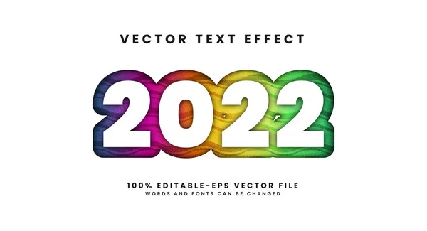 2022 Effet Texte Coloré Effet Style Texte Modifiable Avec Thème — Image vectorielle