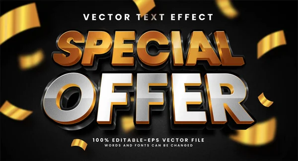 Oferta Especial Efeito Estilo Texto Editável Elegante Efeito Texto Prata — Vetor de Stock
