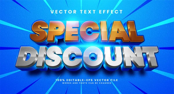 Speciális Kedvezmény Szerkeszthető Szöveges Stílus Hatása Elegáns Szöveges Hatás Kék — Stock Vector
