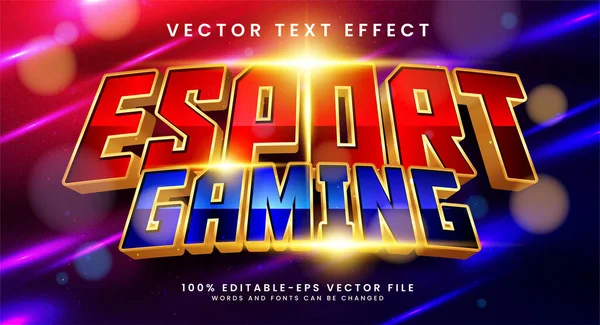 Esporte Gaming Editeable Text Style Effect Red Blue Color Векторный — стоковый вектор