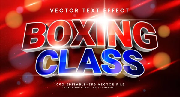 Kırmızı ve mavi renkli boks sınıfı düzenlenebilir metin efekti. 3B vektör metni