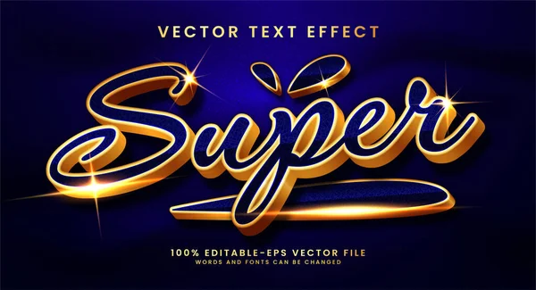 Super Efeito Estilo Texto Texto Editável Com Conceito Luxo Azul — Vetor de Stock