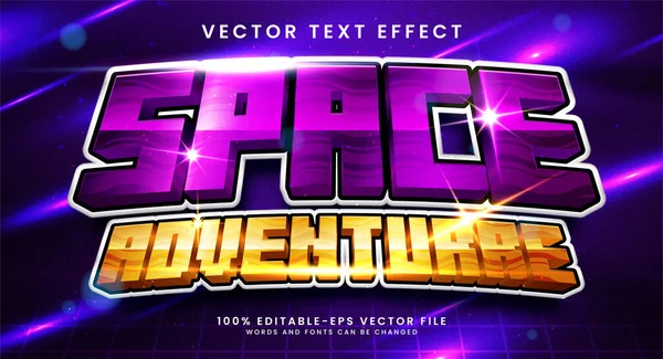 Space Äventyr Text Effekt Redigerbar Text Stil Och Lämplig För — Stock vektor