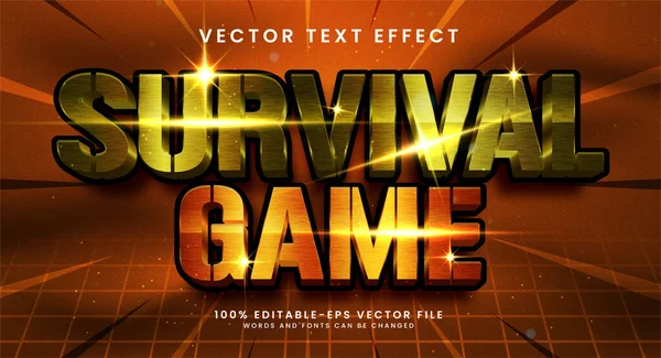 Эффект Игры Выживание Редактируемый Текст Подходящий Игровых Активов — стоковый вектор