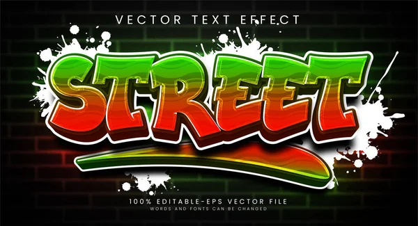 Street Bewerkbare Tekst Stijl Effect Met Gradiënt Kleuren Geschikt Voor — Stockvector