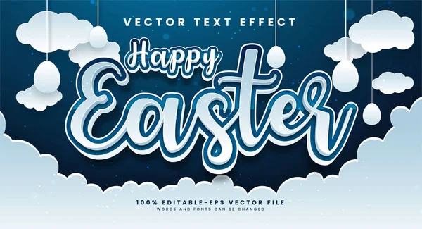 Frohe Ostern Editierbare Text Stil Effekt Mit Papier Schnitt Stil — Stockvektor