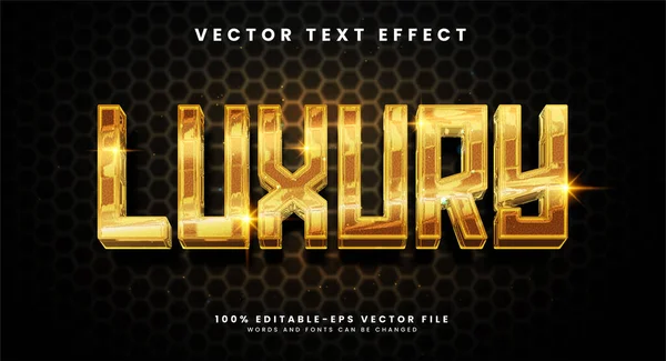 Luxe Bewerkbare Tekst Stijl Effect Met Gouden Thema — Stockvector