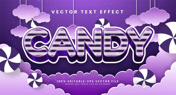 Candy Editierbare Text Stil Effekt Mit Hochglanz Thema — Stockvektor