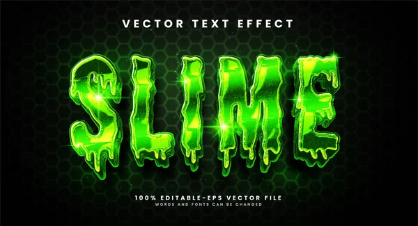 Slime Bewerkbare Tekst Stijl Effect Met Glanzend Thema — Stockvector