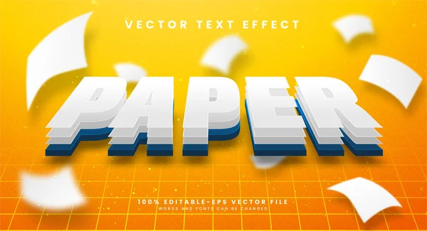Papier Bewerkbare Tekst Stijl Effect Met Gelaagde Thema — Stockvector