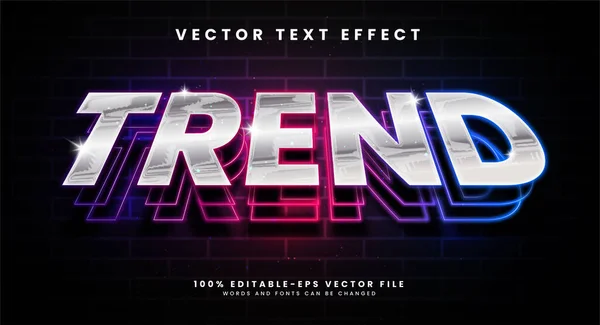 Effet Style Texte Modifiable Tendance Avec Des Thèmes Lumière Néon — Image vectorielle