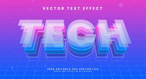 Effet Style Texte Modifiable Tech Avec Concept Moderne — Image vectorielle