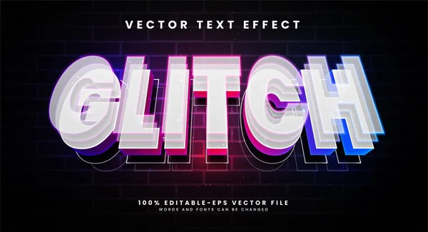 Glitch Bewerkbaar Tekststijleffect Met Digitaal Concept — Stockvector