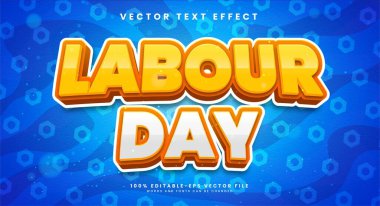İşçi Bayramı 3D düzenlenebilir metin efekti İşçi Bayramı etkinliği için uygun.