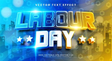 İşçi Bayramı 3D düzenlenebilir metin efekti İşçi Bayramı etkinliği için uygun.