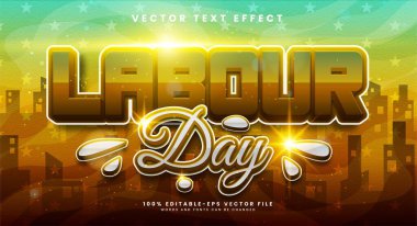İşçi Bayramı 3D düzenlenebilir metin efekti İşçi Bayramı etkinliği için uygun.