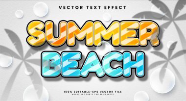 Yaz plajı düzenlenebilir metin efekti yaz etkinliğini kutlamak için uygun.