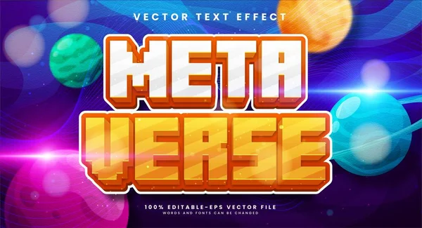 Metaverse Editable Text Effect Suitable Digital Technology Theme — стоковый вектор