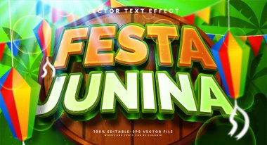 Festa Junina düzenlenebilir metin efekti, festival Junina etkinliklerini kutlamak için uygun.