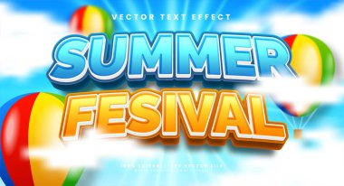 Yaz festivali düzenlenebilir metin efekti yaz etkinliğini kutlamak için uygun.