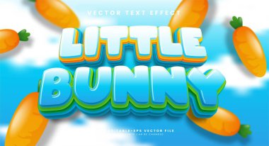 Küçük tavşan çizgi film efekti, mutlu çocuk ürünleri için uygun..