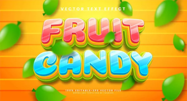 Fruchtbonbons Editierbare Text Effekt Geeignet Für Süßspeisen Menü — Stockvektor