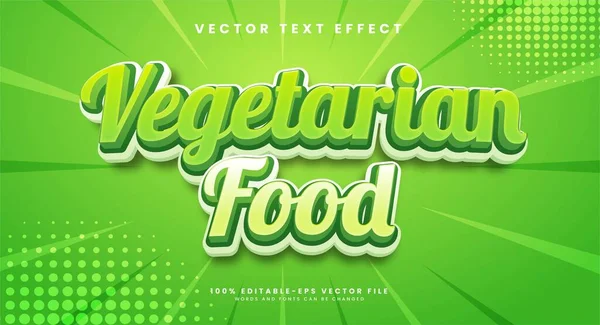 Fegetarisch Nahrung Editierbare Texteffekt Für Gesunde Lebensmittel Geeignet — Stockvektor