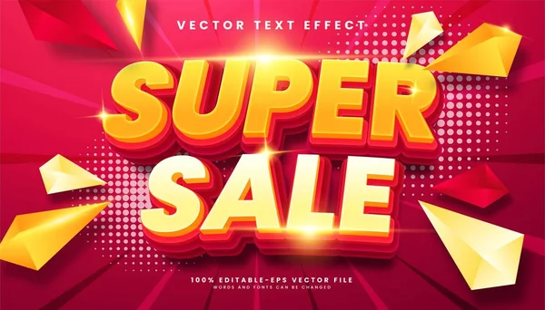 Super Vente Effet Texte Modifiable Adapté Pour Produit Promotion — Image vectorielle