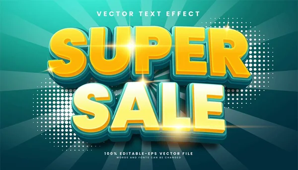 Super Vente Effet Texte Modifiable Adapté Pour Produit Promotion — Image vectorielle